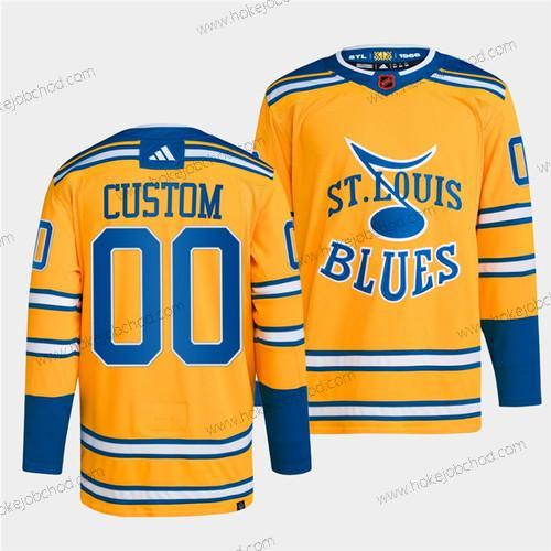 Muž St. Louis Blues Přizpůsobené Žlutá 2022-23 Obrácený Retro Sešitý Dres