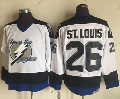 Muž Tampa Bay Lightning #26 Martin St. Louis Bílý 2003-04 Sešitý NHL CCM Vintage Dres