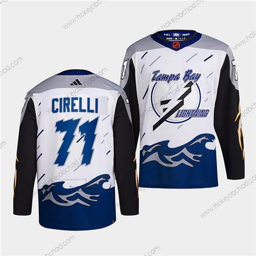 Muž Tampa Bay Lightning #71 Anthony Cirelli Bílý 2022 Obrácený Retro Sešitý Dres