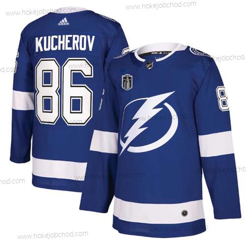 Muž Tampa Bay Lightning #86 Nikita Kucherov 2022 Modrý Stanley Cup Final Patch Sešitý Dres