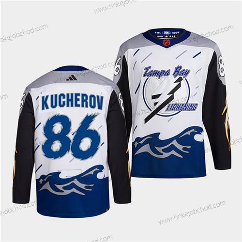 Muž Tampa Bay Lightning #86 Nikita Kucherov Bílý 2022 Obrácený Retro Sešitý Dres