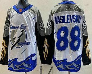 Muž Tampa Bay Lightning #88 Andrei Vasilevskiy Bílý 2022 Obrácený Retro Autentické Dres