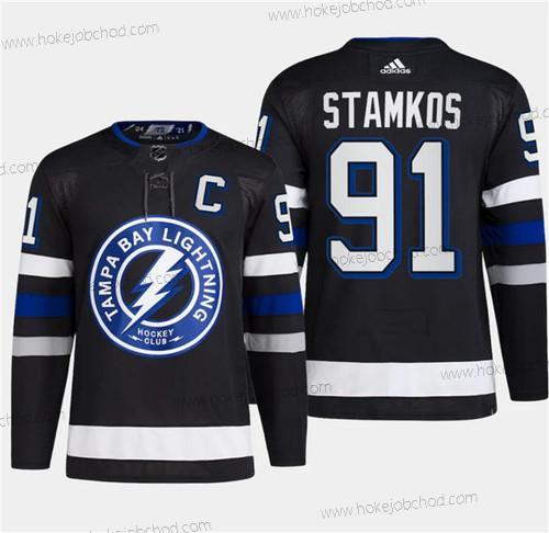 Muž Tampa Bay Lightning #91 Steven Stamkos Černá 2024 Stadium Series Sešitý Dres