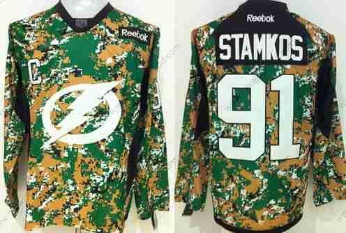 Muž Tampa Bay Lightning #91 Steven Stamkos Digital Camo Veteran’S Day Tréninkový Dres