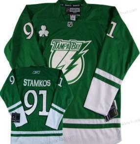 Muž Tampa Bay Lightning #91 Steven Stamkos St. Patrick’S Day Zelená Dres