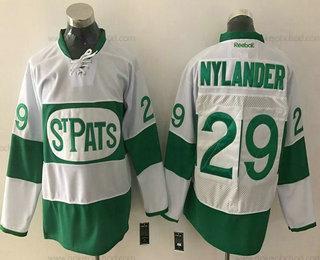 Muž Toronto Maple Leafs #29 William Nylander Bílý 2017 St. Patrick’S Day Zelená Sešitý NHL Reebok Hokejový Dres