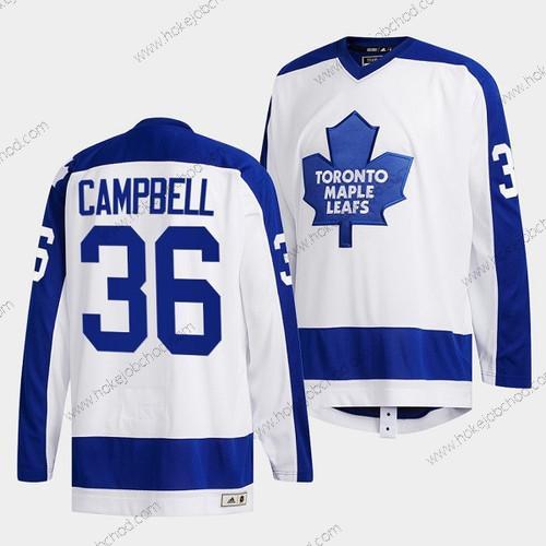 Muž Toronto Maple Leafs #36 Jack Campbell Bílý Klasickýs Primary Logo Sešitý Dres