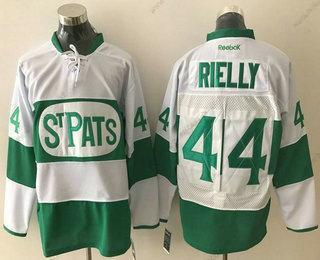 Muž Toronto Maple Leafs 44 Morgan Rielly Bílý 2017 St. Patrick’S Day Zelená Sešitý NHL Reebok Hokejový Dres