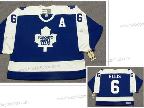 Muž Toronto Maple Leafs #6 Ron Ellis With A Patch Modrý With Bílý Retro CCM Dres