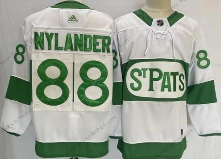 Muž Toronto Maple Leafs #88 William Nylander Bílý 2019 St Pats Sešitý Dres