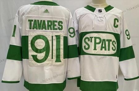 Muž Toronto Maple Leafs #91 John Tavares Bílý 2019 St Pats Autentické Dres