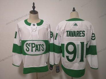 Muž Toronto Maple Leafs #91 John Tavares Toronto St. Pats Road Autentické Hráč Bílý Dres