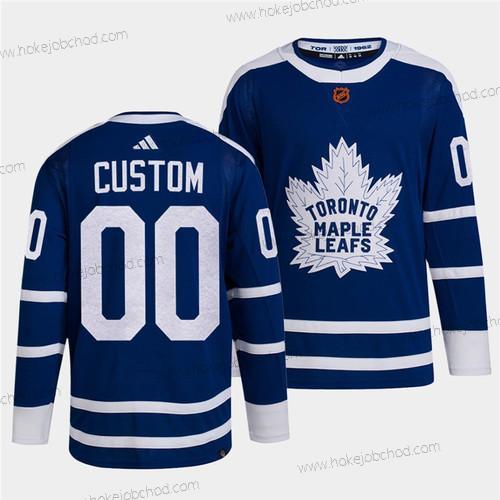 Muž Toronto Maple Leafs Přizpůsobené Černá Modrý 2022 Obrácený Retro Sešitý Dres