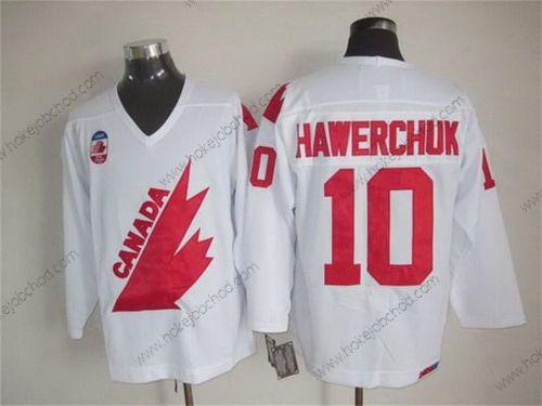 Muž Tým Kanady #10 Dale Hawerchuk 1991 Olympic Bílý CCM Vintage Dres