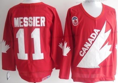 Muž Tým Kanady #11 Mark Messier 1991 Olympic Červené Retro CCM Dres