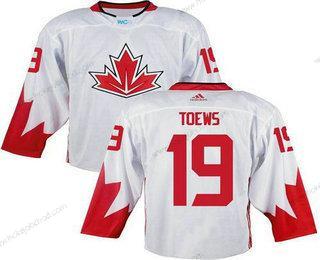 Muž Tým Kanady #19 Jonathan Toews Bílý 2016 World Cup Sešitý NHL Dres