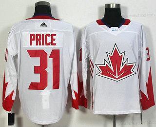 Muž Tým Kanady #31 Carey Price Bílý 2016 World Cup Of Hokejový Game Dres