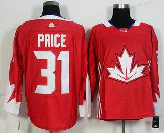 Muž Tým Kanady #31 Carey Price Červené 2016 World Cup Of Hokejový Game Dres