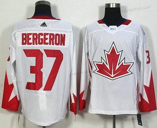 Muž Tým Kanady #37 Patrice Bergeron Bílý 2016 World Cup Of Hokejový Game Dres