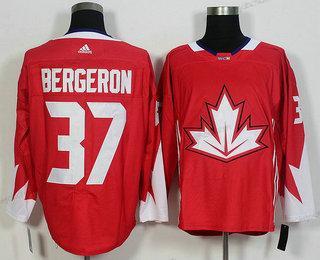 Muž Tým Kanady #37 Patrice Bergeron Červené 2016 World Cup Of Hokejový Game Dres