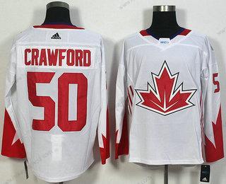 Muž Tým Kanady #50 Corey Crawford Bílý 2016 World Cup Of Hokejový Game Dres