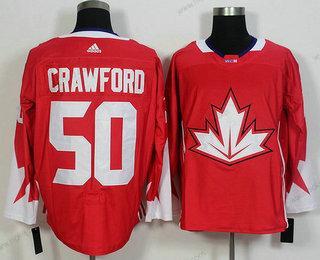 Muž Tým Kanady #50 Corey Crawford Červené 2016 World Cup Of Hokejový Game Dres