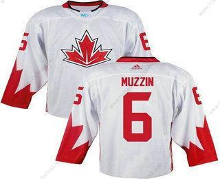 Muž Tým Kanady #6 Jake Muzzin Bílý 2016 World Cup Sešitý NHL Dres