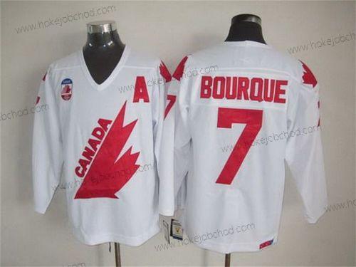 Muž Tým Kanady #7 Ray Bourque 1991 Olympic Bílý CCM Vintage Dres