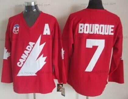 Muž Tým Kanady #7 Ray Bourque 1991 Olympic Červené Retro CCM Dres