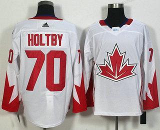 Muž Tým Kanady #70 Braden Holtby Bílý 2016 World Cup Of Hokejový Game Dres