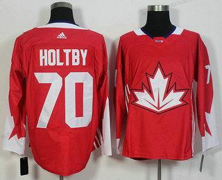 Muž Tým Kanady #70 Braden Holtby Červené 2016 World Cup Of Hokejový Game Dres