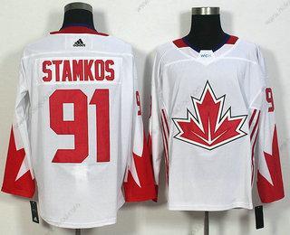 Muž Tým Kanady #91 Steven Stamkos Bílý 2016 World Cup Of Hokejový Game Dres