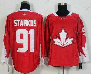 Muž Tým Kanady #91 Steven Stamkos Červené 2016 World Cup Of Hokejový Game Dres