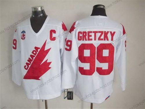 Muž Tým Kanady #99 Wayne Gretzky 1991 Olympic Bílý CCM Vintage Dres