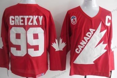 Muž Tým Kanady #99 Wayne Gretzky 1991 Olympic Červené Retro CCM Dres