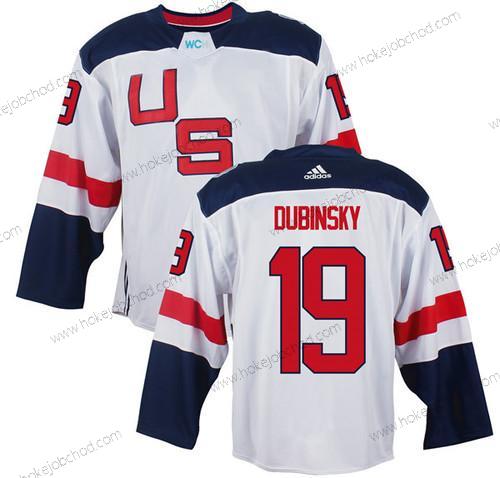 Muž Tým USA #19 Brandon Dubinsky Bílý 2016 World Cup Of Hokejový Game Dres