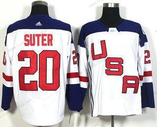 Muž Tým USA #20 Ryan Suter Bílý 2016 World Cup Of Hokejový Game Dres