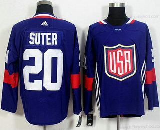 Muž Tým USA #20 Ryan Suter Námořnictvo Modrý 2016 World Cup Of Hokejový Game Dres