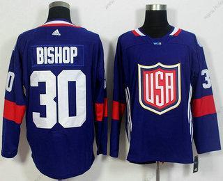 Muž Tým USA #30 Ben Bishop Námořnictvo Modrý 2016 World Cup Of Hokejový Game Dres