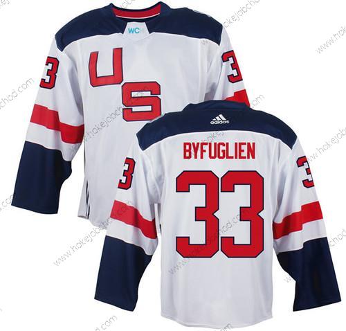 Muž Tým USA #33 Dustin Byfuglien Bílý 2016 World Cup Of Hokejový Game Dres