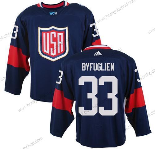 Muž Tým USA #33 Dustin Byfuglien Námořnictvo Modrý 2016 World Cup Of Hokejový Game Dres