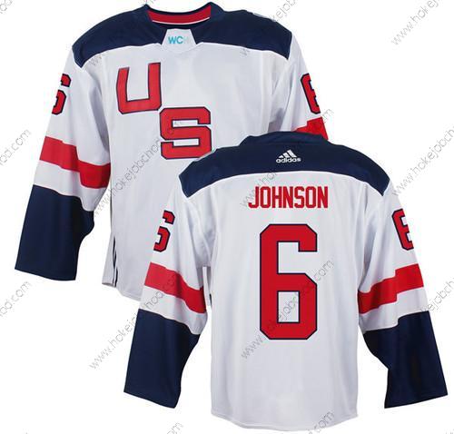 Muž Tým USA #6 Erik Johnson Bílý 2016 World Cup Of Hokejový Game Dres