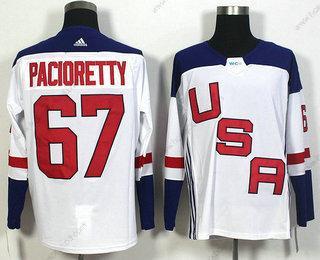 Muž Tým USA #67 Max Pacioretty Bílý 2016 World Cup Of Hokejový Game Dres