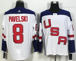 Muž Tým USA #8 Joe Pavelski Bílý 2016 World Cup Of Hokejový Game Dres