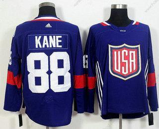 Muž Tým USA #88 Patrick Kane Námořnictvo Modrý 2016 World Cup Of Hokejový Game Dres