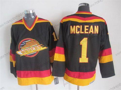 Muž Vancouver Canucks #1 Kirk Mclean 1985-86 Černá CCM Vintage Retro