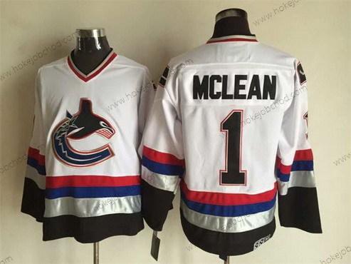 Muž Vancouver Canucks #1 Kirk Mclean 1997-98 Bílý CCM Vintage Dres