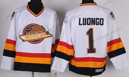 Muž Vancouver Canucks #1 Roberto Roberto Luongo Bílý Retro CCM Dres