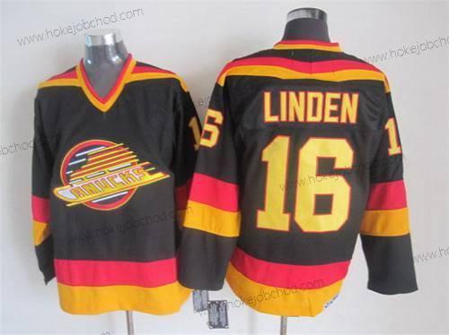 Muž Vancouver Canucks #16 Trevor Linden 1985-86 Černá CCM Vintage Dres