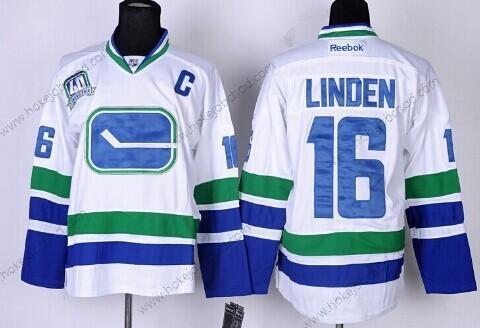 Muž Vancouver Canucks #16 Trevor Linden Bílý Alternativní Dres